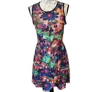 Topshop Floral Multicolored Boho Sleeveless Mini  Dress